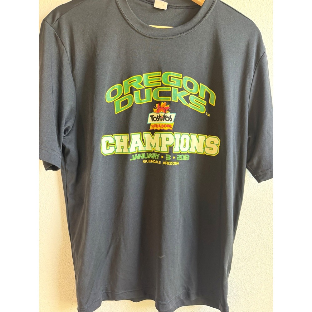 Sport-Tek Oregon Ducks Tostitos Fiesta Bowl Champions Shirt Sz L Black Football